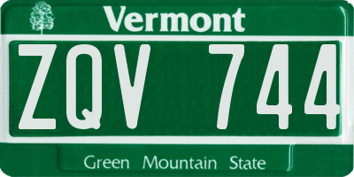 VT license plate ZQV744