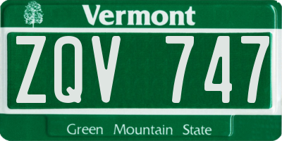 VT license plate ZQV747