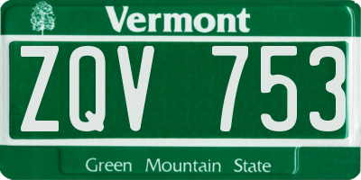 VT license plate ZQV753