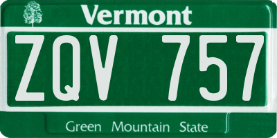 VT license plate ZQV757