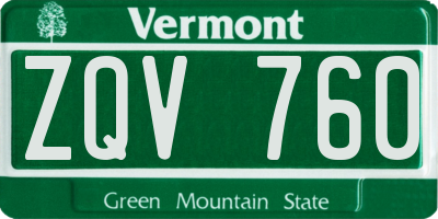 VT license plate ZQV760
