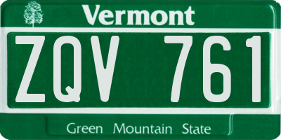 VT license plate ZQV761