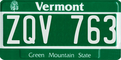 VT license plate ZQV763