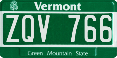 VT license plate ZQV766