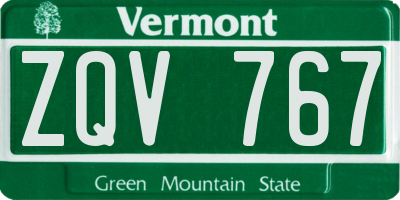 VT license plate ZQV767