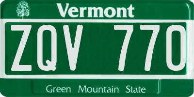 VT license plate ZQV770