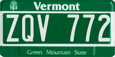 VT license plate ZQV772