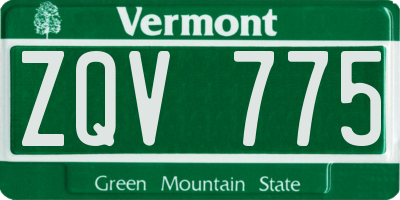 VT license plate ZQV775