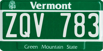 VT license plate ZQV783