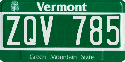 VT license plate ZQV785