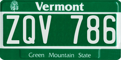 VT license plate ZQV786
