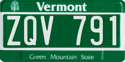 VT license plate ZQV791