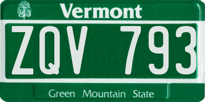 VT license plate ZQV793