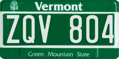 VT license plate ZQV804