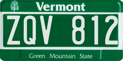 VT license plate ZQV812