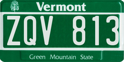 VT license plate ZQV813