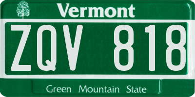 VT license plate ZQV818