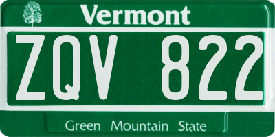 VT license plate ZQV822