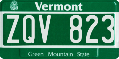 VT license plate ZQV823