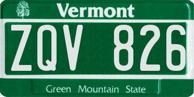 VT license plate ZQV826
