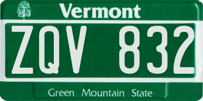 VT license plate ZQV832