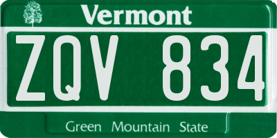 VT license plate ZQV834