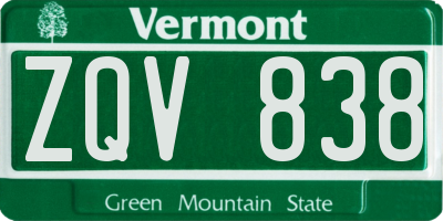 VT license plate ZQV838