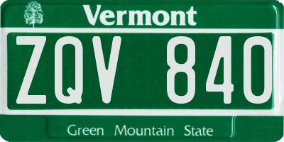 VT license plate ZQV840