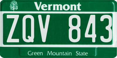 VT license plate ZQV843