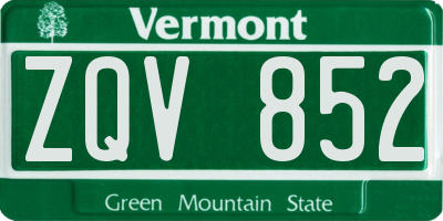 VT license plate ZQV852