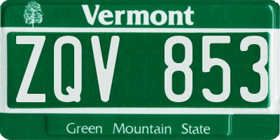 VT license plate ZQV853