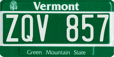 VT license plate ZQV857