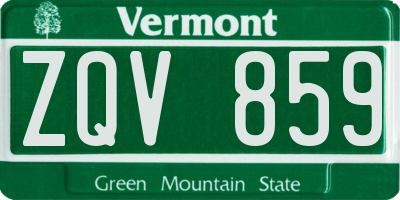 VT license plate ZQV859