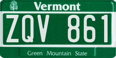 VT license plate ZQV861