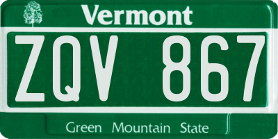 VT license plate ZQV867