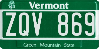 VT license plate ZQV869