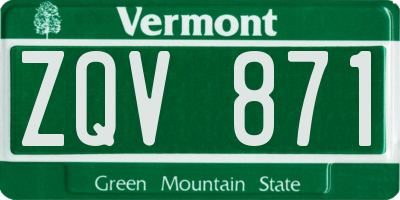 VT license plate ZQV871