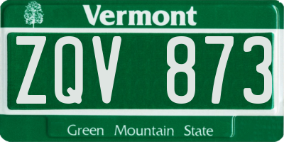 VT license plate ZQV873