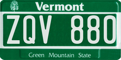 VT license plate ZQV880
