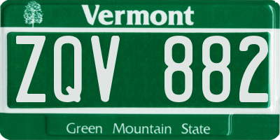 VT license plate ZQV882