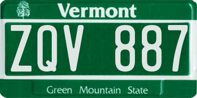 VT license plate ZQV887
