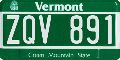 VT license plate ZQV891