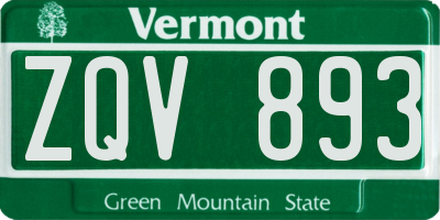VT license plate ZQV893