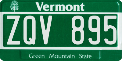 VT license plate ZQV895