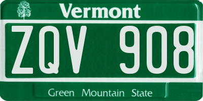 VT license plate ZQV908