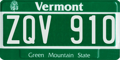 VT license plate ZQV910