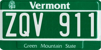 VT license plate ZQV911