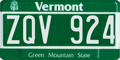 VT license plate ZQV924