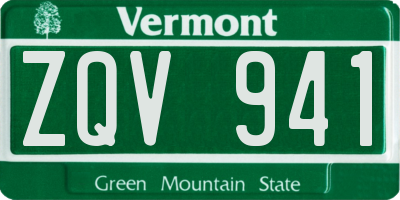 VT license plate ZQV941