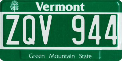 VT license plate ZQV944